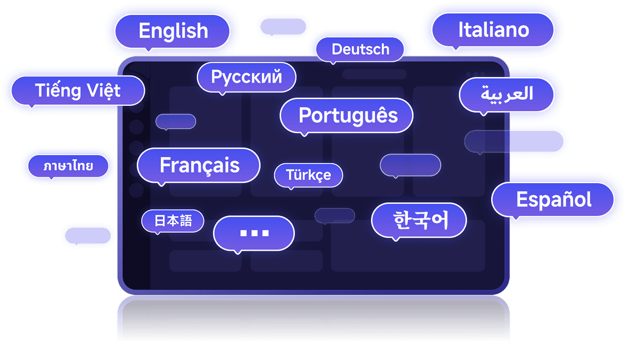 پشتیبانی چند زبانه